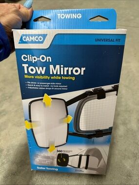 Camco Clip-On Tow Mirror in Blue – Universal Fit
